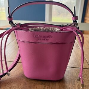 Kate Spade Bright Peony Top Handle Crossbody Bucket Bag